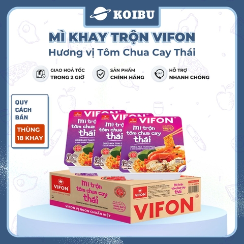 VIFON - Mì khay trộn Vifon hương vị Tôm chua cay Thái, Vifon Mì trộn Tôm chua cay Thái Vifon - 90g/khay - 00481