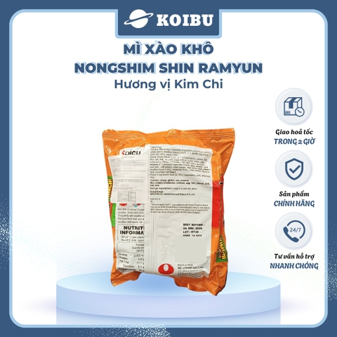 NONGSHIM - Mì trộn Shin Ramyun hương vị Kim chi, Mì Shin kim chi khô Hàn Quốc, Mì khô kim chi Shin - 120g/gói - 00060