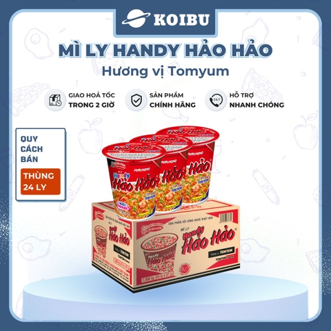 ACECOOK - Mì ly Handy Hảo Hảo Tomyum - Mì Handy Hảo Hảo Tom yum - Mì Handy Hảo Hảo ly Tomyum - Mì ly Hảo Hảo Handy Tom yum - Mì ly ăn liền Tomyum - 67g/ly - 00018