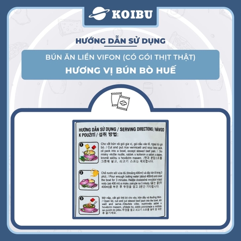 VIFON - Bún Bò Huế Vifon thịt thật, Bún Bò Huế thịt thật Vifon, Bún Bò Huế ăn liền Vifon, Bún Vifon - 90g/gói - 00889
