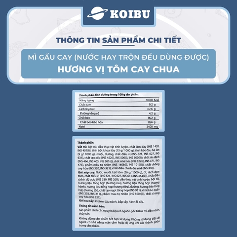 ASIAFOODS - Mì Gấu Cay hương vị Tôm cay chua, Mì Gấu Cay tôm chua cay, Mì Gấu Đỏ tôm chua cay sợi dẹt - 82g/gói - 00847