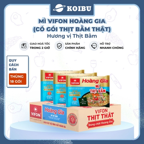 VIFON - Mì Hoàng Gia hương vị Thịt Bằm (có gói thịt bằm thật), Mì thịt bằm Hoàng Gia Vifon ăn liền - 130g/gói - 00213
