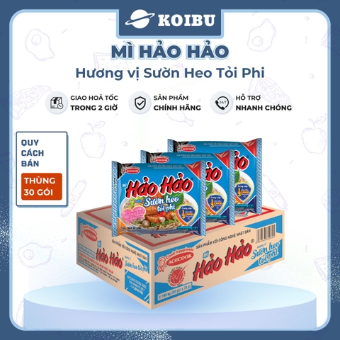 ACECOOK - Mì Hảo Hảo hương vị Sườn Heo Tỏi Phi - Mì ăn liền Hảo Hảo sườn heo tỏi phi (Hảo Hảo gói xanh dương) - 73g/gói - 00002