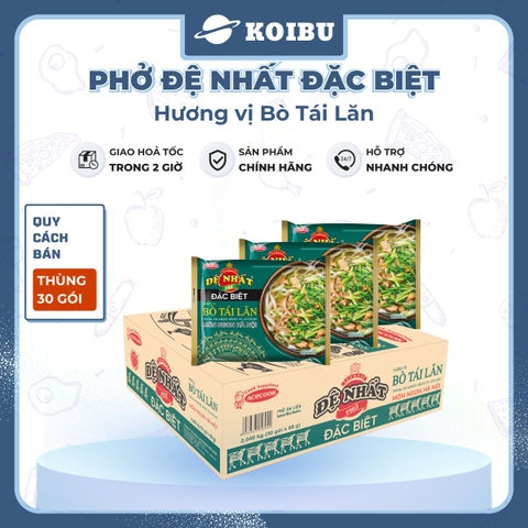 ACECOOK - Đệ Nhất phở đặc biệt Bò tái lăn, phở Đệ Nhất đặc biệt Bò tái lăn, phở bò tái lăn Đệ Nhất - 68g/gói - 00053