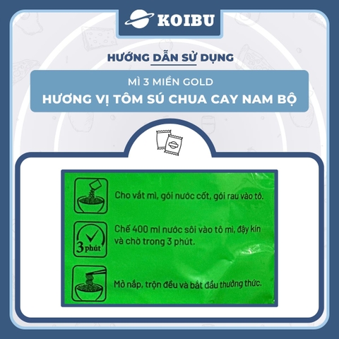 UNIBEN - Mì 3 Miền Gold Tôm sú chua cay Nam bộ, Mì Tôm sú chua cay Nam bộ ăn liền 3 miền Gold - 75g/gói - 00042