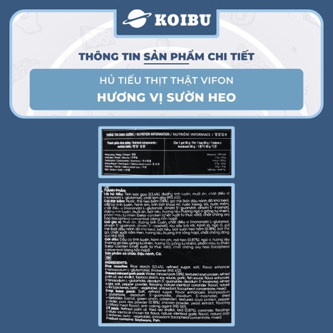 VIFON - Hủ tiếu thịt thật Vifon hương vị Sườn heo (có gói thịt thật), Hủ tíu Sườn heo thịt thật - 90g/gói - 00855