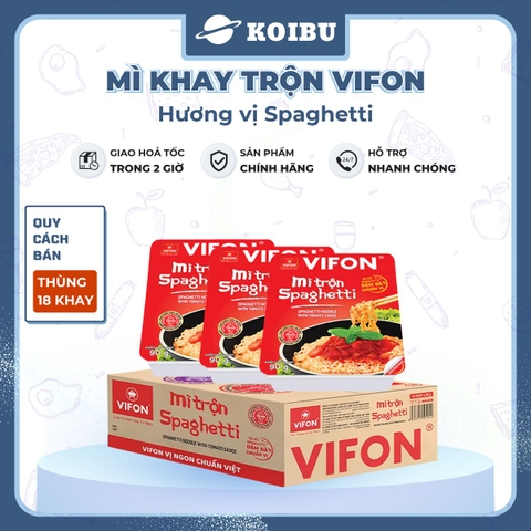VIFON - Mì khay trộn Vifon hương vị Spaghetti (có gói xốt Saghetti), Mì xào spaghetti Vifon khay - 90g/khay - 00242