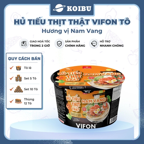 VIFON - Hủ tiếu thịt thật tô Vifon Nam Vang, Hủ tiếu Nam Vang thịt thật Vifon tô hủ tiếu ăn liền - 90g/tô - 00414