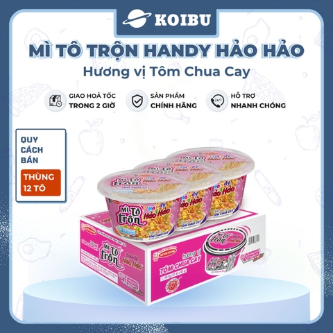 ACECOOK - Mì trộn tô tô Handy Hảo Hảo hương vị tôm chua cay - 93g/tô - 00076