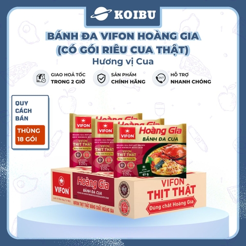 VIFON – Bánh Đa Hoàng Gia hương vị cua (có gói riêu cua thật) - Bánh Đa Cua Hoàng Gia - 120g/gói - 00140