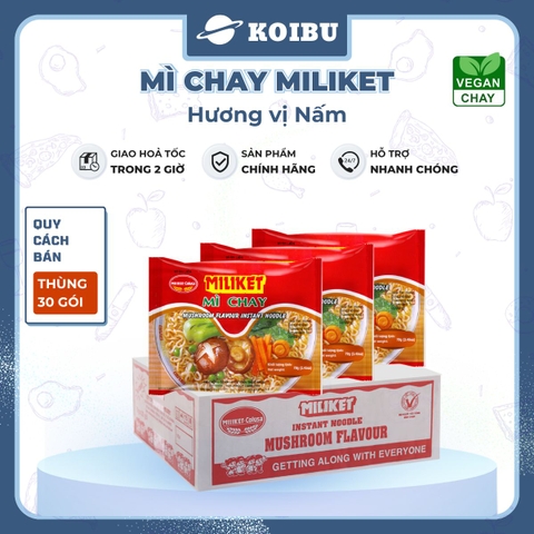 COLUSA - Mì chay Miliket gói vị Nấm, Mì chay nấm Miliket, Mì Miliket chay hương vị nấm, Mì giấy Miliket - 70g/gói - 00094