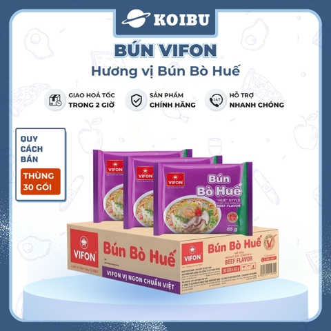 VIFON - Bún Vifon hương vị Bún bò Huế, Bún bò Huế Vifon Bún bò Huế, Bún bò Vifon Bún bò ăn liền - 65g/gói - 00146