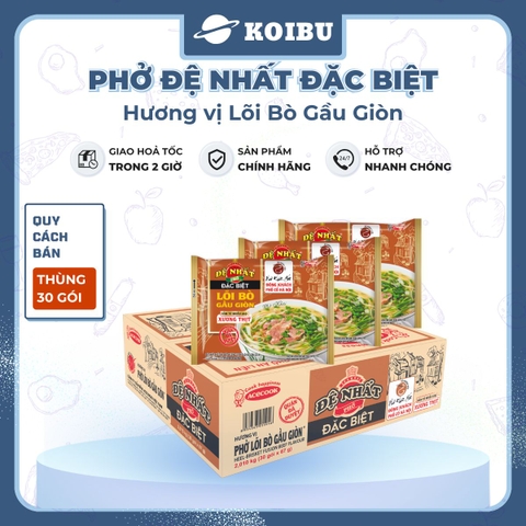 ACECOOK - Đệ Nhất phở đặc biệt lõi bò gầu giòn (không thịt), phở bò Đệ Nhất lõi bò gàu giòn ăn liền - 67g/gói - 00513
