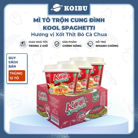 AFOTECH - Mì TÔ trộn Cung Đình Kool Spaghetti hương vị xốt cà chua bò bằm - Tô Cung Đình Kool spaghetti xốt bò bằm - Cung Đình Kool Tô Mì ăn liền Micoem - 105g/tô - 00320