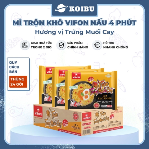 VIFON – Mì Vifon nấu 4 phút hương vị trứng muối cay - Mì gói Vifon, Mì nấu Vifon, Mì trộn, mì trộn vị trứng muối, Mì trứng muối cay trộn Vifon, Mì trộn nấu 4 phút trứng muối cay, Mì Vifon trộn trứng muối cay - 105g/gói - 00220