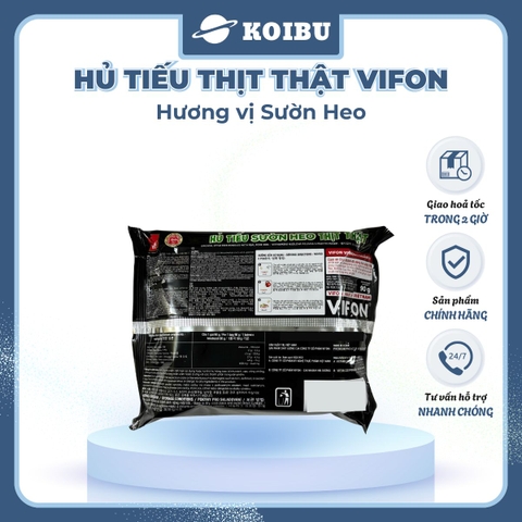 VIFON - Hủ tiếu thịt thật Vifon hương vị Sườn heo (có gói thịt thật), Hủ tíu Sườn heo thịt thật - 90g/gói - 00855