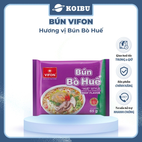 VIFON - Bún Vifon hương vị Bún bò Huế, Bún bò Huế Vifon Bún bò Huế, Bún bò Vifon Bún bò ăn liền - 65g/gói - 00146