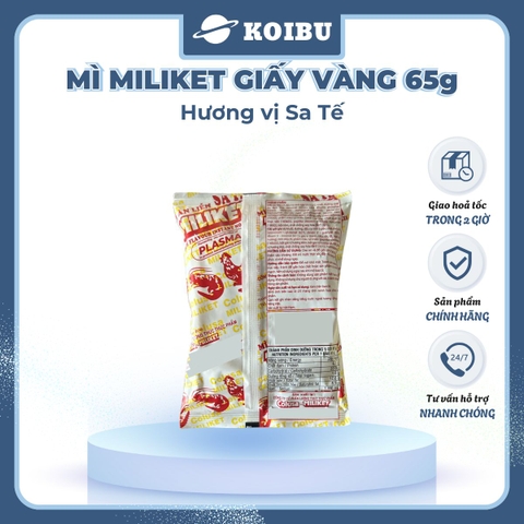 COLUSA - Mì Miliket giấy vàng gói 65g hương vị Sa tế, Mì sa tế gói giấy vàng Miliket, Mì giấy Miliket - 65g/gói - 00843