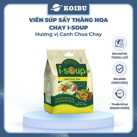 NFC - Viên súp sấy thăng hoa I-Soup hương vị Canh chua chay, Canh chua I-Soup, Canh ăn liền I Soup - 50g/lốc - 00725