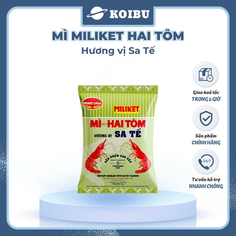 COLUSA - Mì giấy Miliket Hai Tôm gói vị Sa tế, Mì tôm hiệu Hai Tôm Miliket hiệu 2 Tôm Colusa ăn liền - 70g/gói - 00096