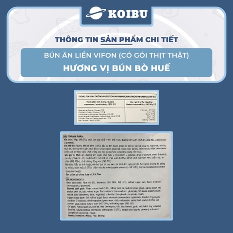 VIFON - Bún Bò Huế Vifon thịt thật, Bún Bò Huế thịt thật Vifon, Bún Bò Huế ăn liền Vifon, Bún Vifon - 90g/gói - 00889