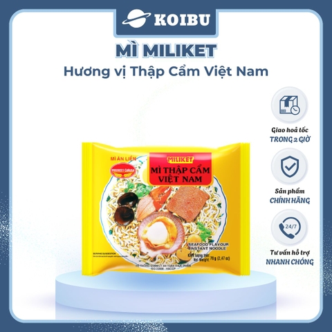 COLUSA - Mì Miliket hương vị Mì thập cẩm Việt Nam, Mì thập cẩm Miliket, Mì Miliket thập cẩm Việt Nam - 85g/gói - 00620