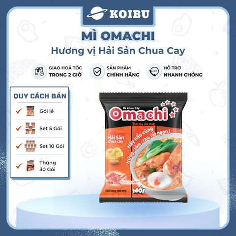 MASAN - Mì khoai tây Omachi vị Hải sản Chua Cay, mì Omachi ăn liền, mì hải sản, mì khoai tây ăn liền - 80g/ly - 00509