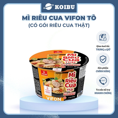 VIFON - Mì Vifon tô riêu cua thật, Vifon tô thịt thật Riêu cua Vifon, mì tô riêu cua Vifon thịt thật - 90g/tô - 00583