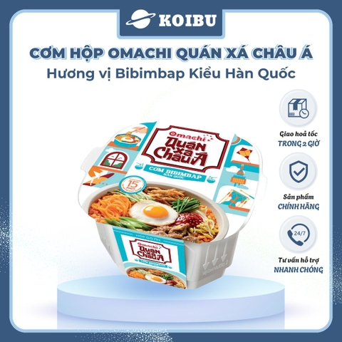MASAN - Cơm Omachi quán xá châu Á hương vị Bibimbap Hàn Quốc, Cơm tự chín Bibimbap Hàn Quốc Omachi - 192g/hộp - 00781