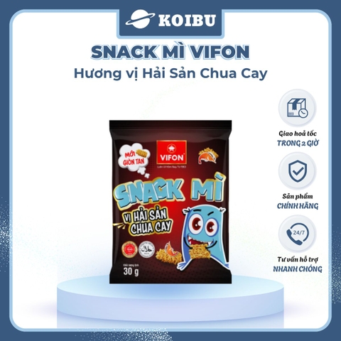 VIFON - Snack mì Vifon hương vị Hải Sản Chua Cay - Vifon Snack Hải sản chua cay ăn liền - 30g/gói - 00199