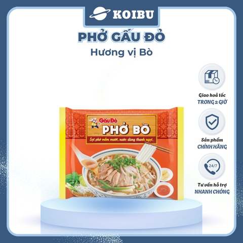 ASIAFOODS - Phở Gấu Đỏ Bò, phở Gấu Đỏ vị bò, phở Gấu Đỏ ăn liền, phở Gấu Đỏ gói - 65g/gói - 00331