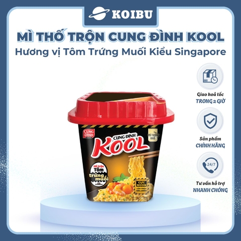 AFOTECH - Mì thố trộn Cung Đình Kool hương vị Tôm trứng muối, Mì trộn trứng muối Cung Đình Kool - 90g/thố - 00321