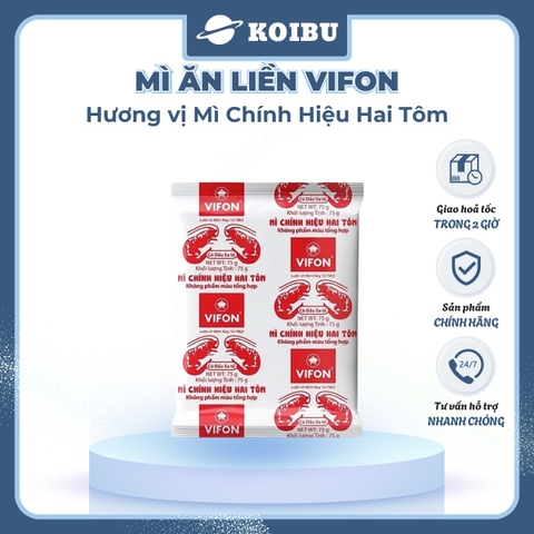 VIFON - Mì Vifon chính hiệu hai con tôm, mì hai tôm Vifon, mì Vifon hai con tôm, mì 2 tôm Vifon - 75g/gói - 00208
