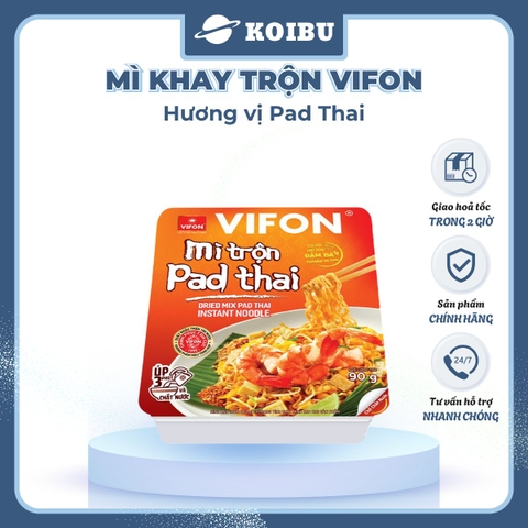 VIFON - Mì khay trộn Vifon hương vị Pad Thái, Vifon Mì trộn Pad Thái Vifon, Mì khay Vifon ăn liền - 90g/khay - 00482