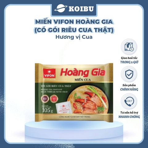 VIFON - Miến Hoàng Gia hương vị Cua (có gói riêu cua thật), Miến cua Hoàng Gia, Miến cua Vifon - 105g/gói - 00184