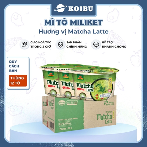 COLUSA - Mì trộn Miliket Matcha xốt kem, Mì gói Miliket trộn Matcha sốt kem, Mì trộn Colusa Trà xanh - 90g/tô - 00036