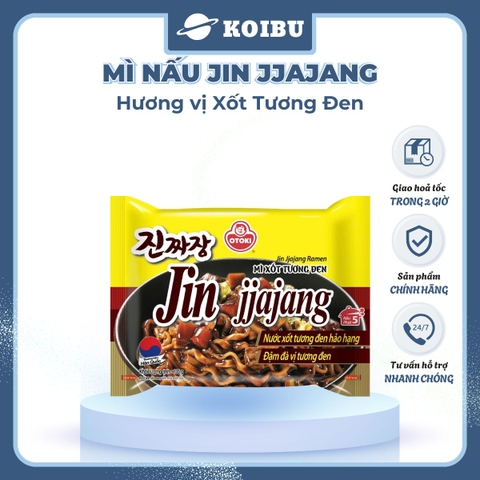 OTTOGI - Mì nấu Jin Jjajang hương vị trộn Xốt tương đen, Mì Sốt tương đen Jin, Mì trộn Jin Jjajang - 135g/gói - 00529