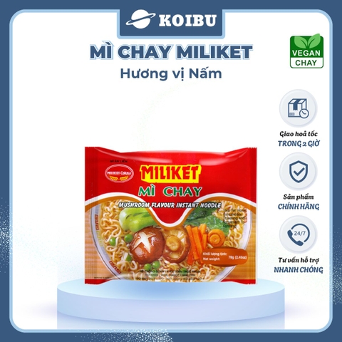 COLUSA - Mì chay Miliket gói vị Nấm, Mì chay nấm Miliket, Mì Miliket chay hương vị nấm, Mì giấy Miliket - 70g/gói - 00094