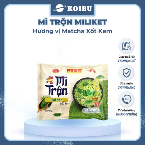 COLUSA - Mì trộn Miliket Matcha xốt kem, Mì gói Miliket trộn Matcha sốt kem, Mì trộn Colusa Trà xanh - 117g/gói - 00080