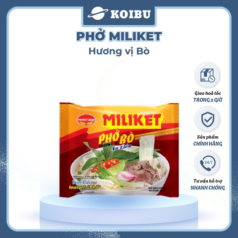 COLUSA - Phở Bò Miliket, Phở Miliket bò, Phở bò gói Miliket, Phở bò ăn liền, Phở vị bò Miliket - 60g/gói - 00098
