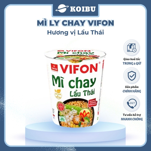 VIFON - Mì chay Vifon ly hương vị lẩu thái, mì chay ly Vifon, mì chay Vifon lẩu thái ly - 67g/ly - 00234