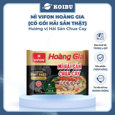 VIFON - Mì Hoàng Gia hương vị Hải Sản Chua Cay (có gói hải sản thật), Mì Hải sản Vifon Hoàng Gia - 130g/gói - 00215