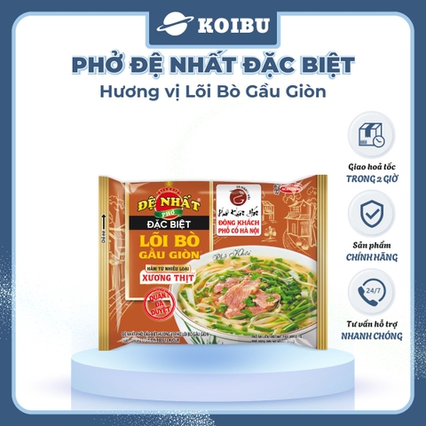 ACECOOK - Đệ Nhất phở đặc biệt lõi bò gầu giòn (không thịt), phở bò Đệ Nhất lõi bò gàu giòn ăn liền - 67g/gói - 00513