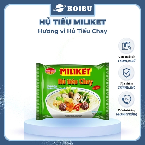 COLUSA - Hủ tiếu Miliket hương vị Chay, Miliket hủ tiếu chay gói, Hủ tíu chay ăn liền Miliket - 65g/gói - 00123
