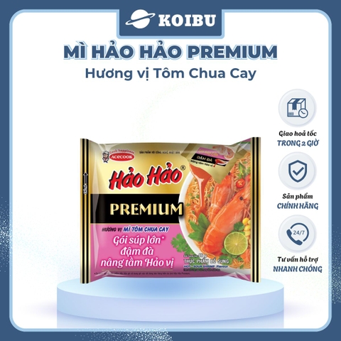 ACECOOK - Mì Hảo Hảo Premium hương vị Tôm chua cay, Mì tôm chua cay Hảo Hảo, Mì ăn liền Hảo Hảo - 86g/gói - 00842