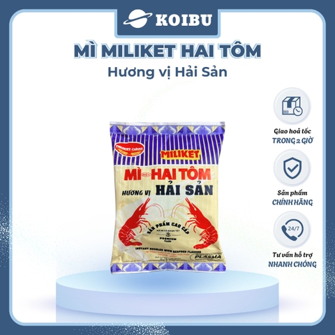 COLUSA - Mì giấy Miliket Hai Tôm gói vị Hải sản, Mì tôm hiệu Hai Tôm Miliket hiệu 2 Tôm Colusa - 70g/gói -00095