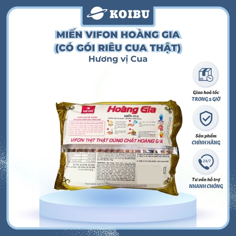VIFON - Miến Hoàng Gia hương vị Cua (có gói riêu cua thật), Miến cua Hoàng Gia, Miến cua Vifon - 105g/gói - 00184