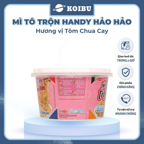 ACECOOK - Mì trộn tô tô Handy Hảo Hảo hương vị tôm chua cay - 93g/tô - 00076