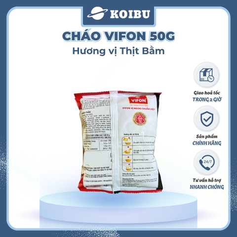 VIFON - Cháo Vifon 50g hương vị Thịt bằm, Cháo Thịt bằm Vifon Cháo ăn liền Vifon, Cháo Vifon gói nhỏ - 50g/gói - 00149