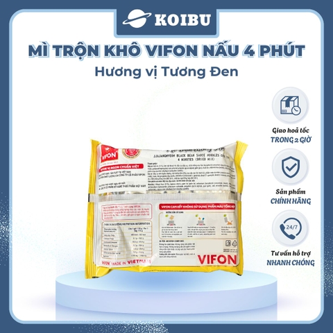 VIFON – Mì Vifon nấu 4 phút hương vị trộn tương đen - Mì gói Vifon, Mì nấu Vifon, Mì trộn, Mì trộn vị tương đen, Mì Vifon trộn tương đen, Mì trộn tương đen nấu 4 phút Vifon, Mì trộn tương đen Vifon - 110g/gói - 00479